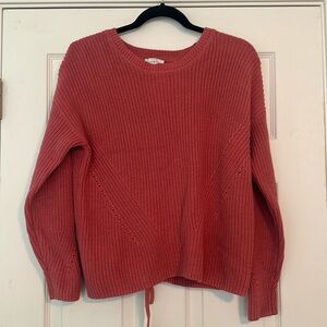 Pink lucky brand sweater with tie down back size s